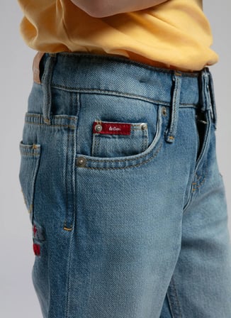 Lee Cooper Mavi Erkek Çocuk Baskılı Denim Pantolon 252 LCB 121001