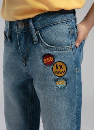 Lee Cooper Mavi Erkek Çocuk Baskılı Denim Pantolon 252 LCB 121001