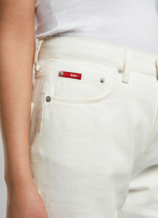 Lee Cooper Yüksek Bel Düz Paça Straight Kadın Denim Pantolon 252 LCF 121003 CLARA WHITE JEAN