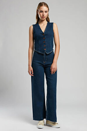 Sandy Kadın Jean Pantolon Gence Blue