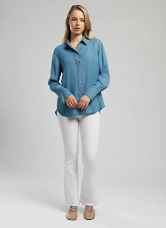 Lee Cooper Yüksek Bel İspanyol Paça Straight Kadın Denim Pantolon 252 LCF 121010 LUNA KIDMAN WHITE