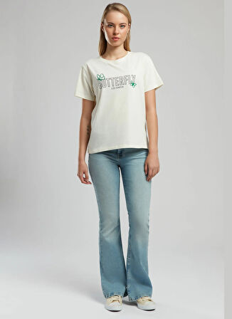 Lee Cooper Yüksek Bel İspanyol Paça Straight Kadın Denim Pantolon 252 LCF 121011 LUNA SELINA LIGHT