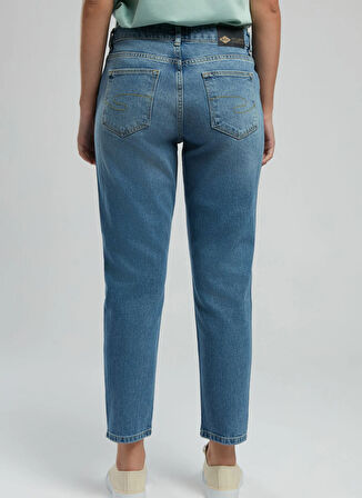 Lee Cooper Normal Bel Dar Paça Crop Kadın Denim Pantolon 252 LCF 121013 FUNNY POSEY BLUE