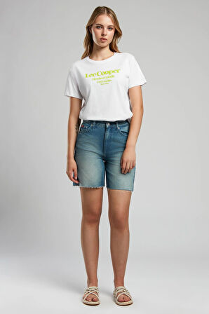 Bund 1 Kadın Jean Şort Denim