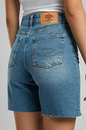 Bund 2 Kadın Jean Şort Denim