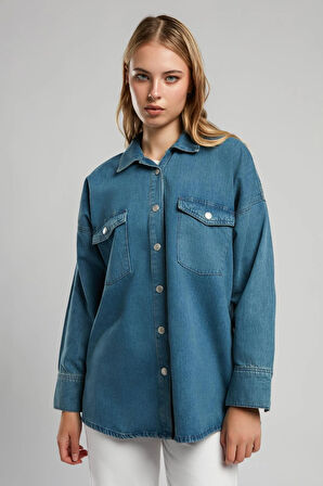 Donde Kadın Jean Ceket Denim