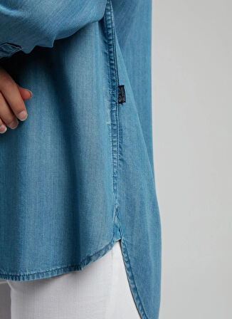 Lee Cooper Fitted Klasik Yaka Düz Kadın Denim Gömlek 252 LCF 141003 CLASSY DENIM