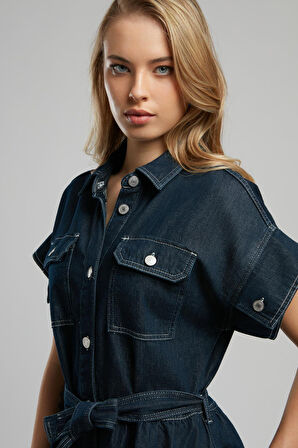 Maya 1 Kadın Jean Elbise Denim