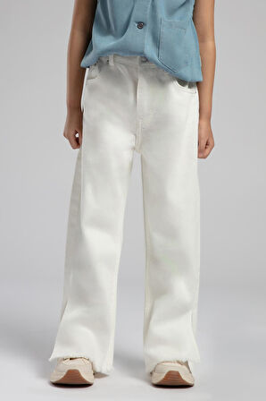 Maldives Kız Çocuk Jean Pantolon White Jean