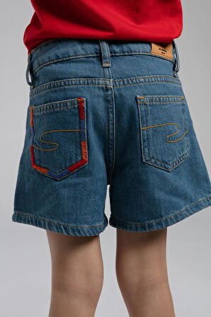 Wells Kız Çocuk Jean Şort Denim