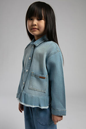 Tiara Kız Çocuk Jean Ceket Denim