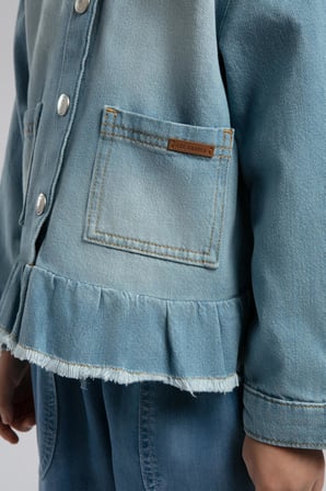 Tiara Kız Çocuk Jean Ceket Denim
