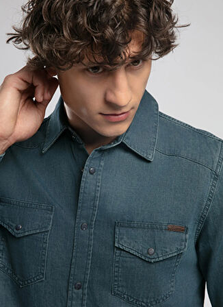 Lee Cooper Slim Fit Erkek Denim Gömlek 252 LCM 141002 WORNER 2 DENIM
