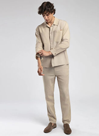 Lee Cooper Normal Bel Regular Tapered Bej Erkek Chino Pantolon 252 LCM 221006 ZARSE 2 BEJ