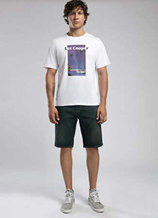 Lee Cooper Yuvarlak Yaka Beyaz Erkek T-Shirt 252 LCM 242052 ENRIC BEYAZ