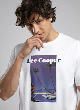 Lee Cooper Yuvarlak Yaka Beyaz Erkek T-Shirt 252 LCM 242052 ENRIC BEYAZ