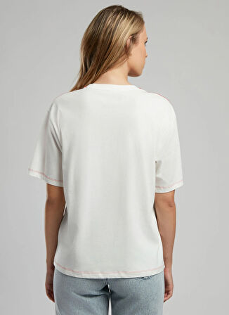 Lee Cooper Bisiklet Yaka Baskılı Ekru Kadın T-Shirt 252 LCF 242014 KARBE EKRU-K