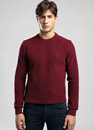 Lee Cooper Yuvarlak Yaka Bordo Erkek Sweatshırt 261 LCM 241063 NEWDWADE BORDO