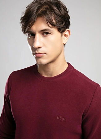 Lee Cooper Yuvarlak Yaka Bordo Erkek Sweatshırt 261 LCM 241063 NEWDWADE BORDO