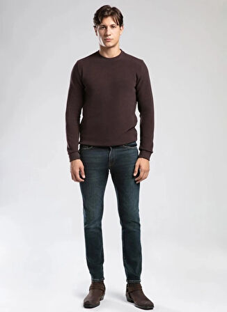 Lee Cooper Yuvarlak Yaka Koyu Kahve Erkek Sweatshırt 261 LCM 241063 NEWDWADE ACI KAHVE