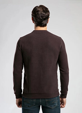 Lee Cooper Yuvarlak Yaka Koyu Kahve Erkek Sweatshırt 261 LCM 241063 NEWDWADE ACI KAHVE