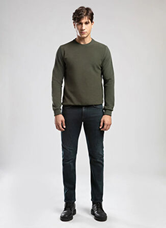 Lee Cooper Yuvarlak Yaka Haki Erkek Sweatshırt 261 LCM 241064 NEWDIAGONAL HAKİ