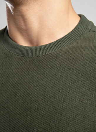 Lee Cooper Yuvarlak Yaka Haki Erkek Sweatshırt 261 LCM 241064 NEWDIAGONAL HAKİ