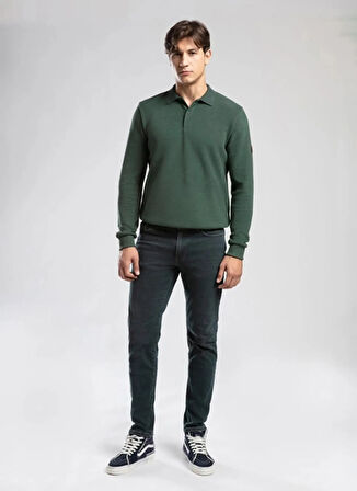 Lee Cooper Polo Yaka Zümrüt Yeşili Erkek Sweatshırt 261 LCM 241067 NEWBLEND ZÜMRÜT