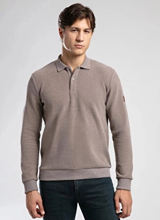 Lee Cooper Polo Yaka Bej Erkek Sweatshırt 261 LCM 241067 NEWBLEND K. BEJ