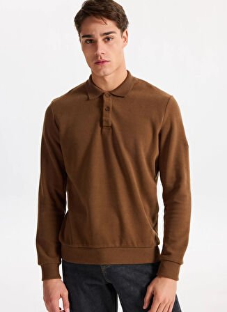 Lee Cooper Polo Yaka Taba Erkek Sweatshırt 261 LCM 241067 NEWBLEND TABA