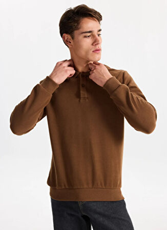 Lee Cooper Polo Yaka Taba Erkek Sweatshırt 261 LCM 241067 NEWBLEND TABA