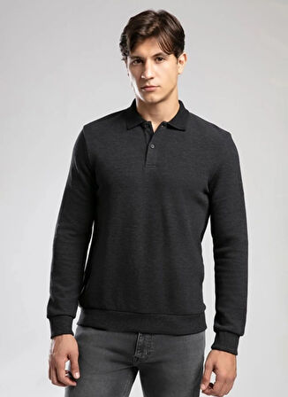 Lee Cooper Polo Yaka Antrasit Erkek Sweatshırt 261 LCM 241067 NEWBLEND ANTRASİT