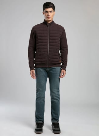 Lee Cooper Dik Yaka Koyu Kahve Erkek Sweatshırt 261 LCM 241070 ROWENA ACI KAHVE