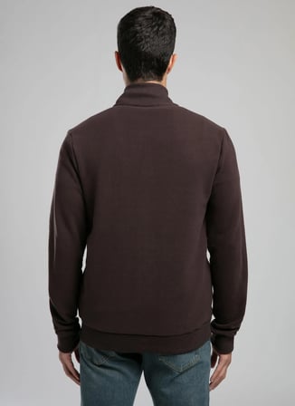 Lee Cooper Dik Yaka Koyu Kahve Erkek Sweatshırt 261 LCM 241070 ROWENA ACI KAHVE
