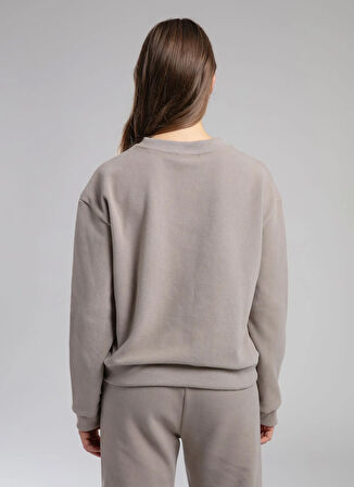 Lee Cooper O Yaka Düz Vizon Kadın Sweatshırt 261 LCF 241017 FLORA VIZON