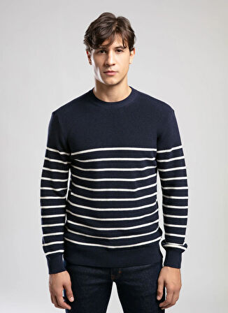 Lee Cooper Yuvarlak Yaka Regular Fit Lacivert Erkek Kazak 261 LCM 241020 BALDWIN LACİVERT-EKR