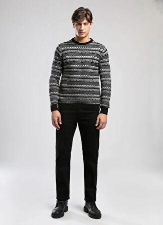 Lee Cooper Yuvarlak Yaka Regular Fit Siyah - Antrasit Erkek Kazak 261 LCM 241023 MIGUEL SİYAH-ANTRA