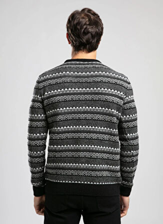 Lee Cooper Yuvarlak Yaka Regular Fit Siyah - Antrasit Erkek Kazak 261 LCM 241023 MIGUEL SİYAH-ANTRA