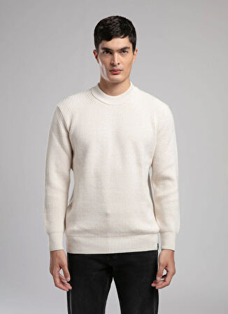 Lee Cooper Yarım balıkçı Yaka Regular Fit Ekru Erkek Kazak 261 LCM 241029 RUBEN EKRU