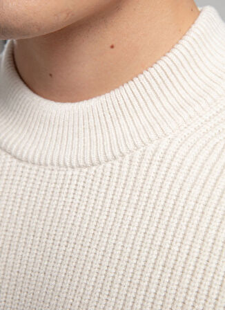 Lee Cooper Yarım balıkçı Yaka Regular Fit Ekru Erkek Kazak 261 LCM 241029 RUBEN EKRU