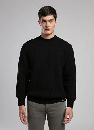 Lee Cooper Yarım balıkçı Yaka Regular Fit Siyah Erkek Kazak 261 LCM 241029 RUBEN SİYAH