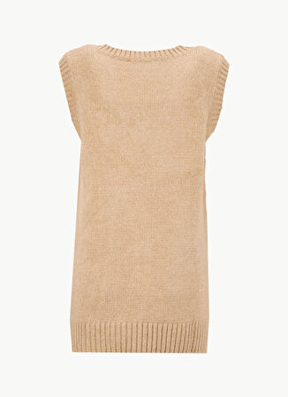 Lee Cooper V Yaka Regular Fit Düz Taba Kazak Kadın 261 LCF 241006 SUSANA TABA