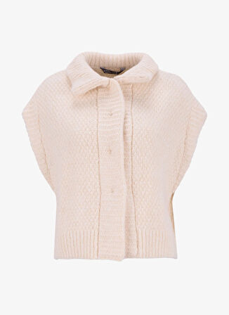 Lee Cooper Dik Yaka Regular Fit Düz Ekru Kazak Kadın 261 LCF 241020 CELINA EKRU