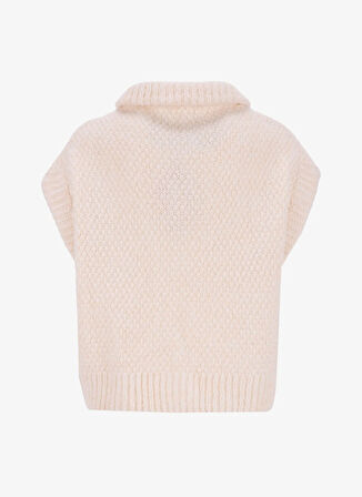 Lee Cooper Dik Yaka Regular Fit Düz Ekru Kazak Kadın 261 LCF 241020 CELINA EKRU