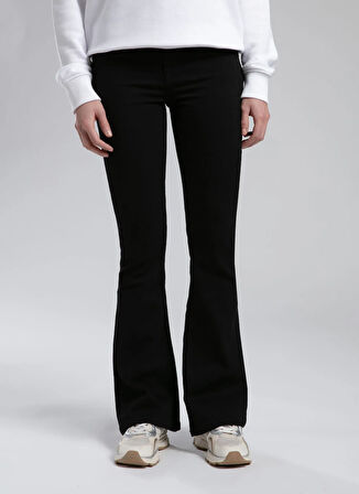 Lee Cooper Yüksek Bel İspanyol Paça Flare Siyah Kadın Denim Pantolon 261 LCF 121002 LUNA TOWLY BLACK