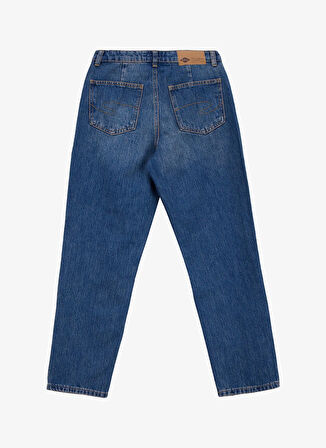 Lee Cooper Yüksek Bel Dar Paça Mom Fit Mavi Kadın Denim Pantolon 261 LCF 121006 MARLYN LIMPO BLUE