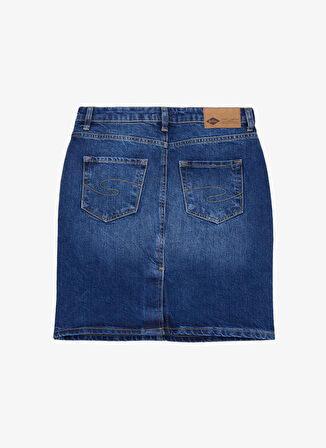 Lee Cooper Normal Bel Mavi Kadın Düz Kısa Etek 261 LCF 126001 LAMI 1 DENIM