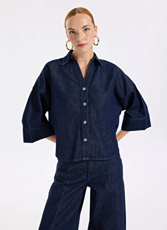 Lee Cooper Loose Fit Koyu Mavi Kadın Ceket 261 LCF 131002 HADLEY DENIM