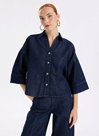 Lee Cooper Loose Fit Koyu Mavi Kadın Ceket 261 LCF 131002 HADLEY DENIM