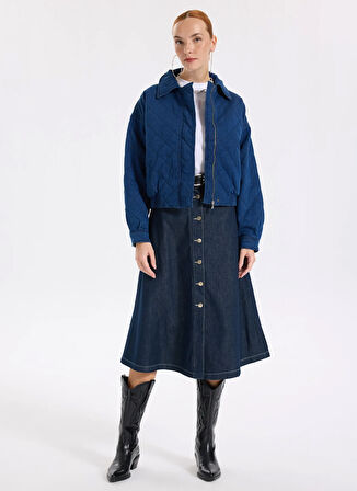 Lee Cooper Regular Fit Koyu Mavi Kadın Ceket 261 LCF 131004 VERTI 3 DENIM